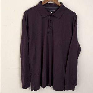 Architect long sleeve polo rich burgundy purple cotton blend super soft comfy LG